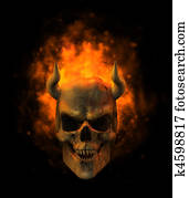 Flaming Demon Skull Flaming Demon Skull
