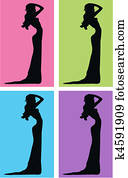 frauen, silhouetten frauen, silhouetten