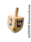hanukkah, dreidel, isolado, branco, experiência.