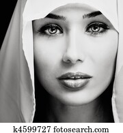 Portrait of woman with sensual expressive face Portrait of woman with sensual expressive face