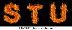 Set of Fire letter S T U