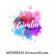 Zumba calligraphy on watercolor splash Zumba calligraphy on watercolor splash