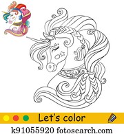 מקושט, ראש של, קרש, בדיוקן, לצבוע, וקטור