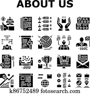 About Us Presentation Collection Icons Set Vector About Us Presentation Collection Icons Set Vector