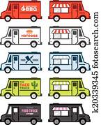 alimento, caminhão, gráficos