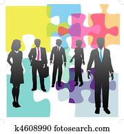 Business people human resources problem solution puzzle Business people human resources problem solution puzzle