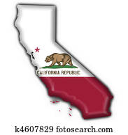 California (USA State) button flag map shape California (USA State) button flag map shape