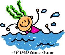 Happy Swimming girl Happy Swimming girl