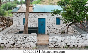historic slave cabin on the Cape Verde Islands
