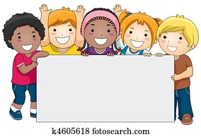Kids with Blank Board Kids with Blank Board