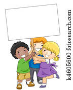 Kids with Blank Board