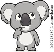 Koala in thinking gesture Koala in thinking gesture
