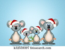 koalas at Christmas koalas at Christmas