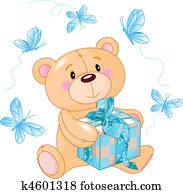 Teddy Bear with blue gift Teddy Bear with blue gift