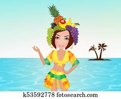 ブラジル人 女 イラスト K Fotosearch