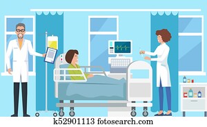 Doctor and Nurse and Syringe Vector Illustration