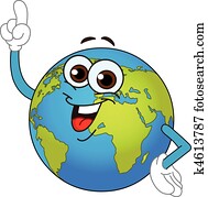 globo del mundo, caricatura