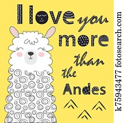 I love you more than the Andes. Scandinavian style poster I love you more than the Andes. Scandinavian style poster