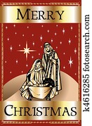 Merry Christmas Red Nativity Merry Christmas Red Nativity