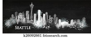 Silhouette chalk Seattle Silhouette chalk Seattle