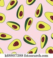 vector avocado seamless pattern vector avocado seamless pattern