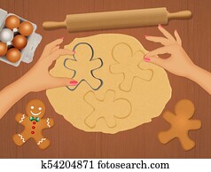 view of woman preparing gingerbread cookies view of woman preparing gingerbread cookies