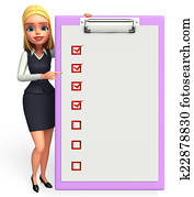 Young office girl with notepad