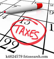 Calendar - Tax Day Circled Calendar - Tax Day Circled
