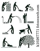 Gardening pictogram Gardening pictogram