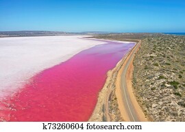 Pink Lakes in Western Australia near Geraldton Pink Lakes in Western Australia near Geraldton