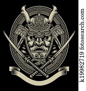 Samurai Warrior With Katana Sword Samurai Warrior With Katana Sword