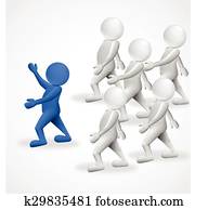 3d people leader business logo