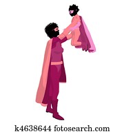 African American Super Hero Mom Illustration Silhouette African American Super Hero Mom Illustration Silhouette