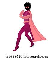 African American Super Heroine Illustration Silhouette African American Super Heroine Illustration Silhouette