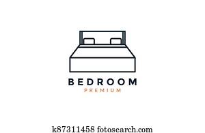 architecture interior line bed logo vector icon illustration design architecture interior line bed logo vector icon illustration design