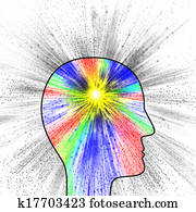 Colorful explosion of thought, pain or creativity Colorful explosion of thought, pain or creativity