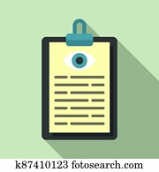 Eye examination card icon, flat style Eye examination card icon, flat style