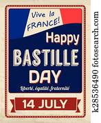 feliz, dia bastille, cartaz