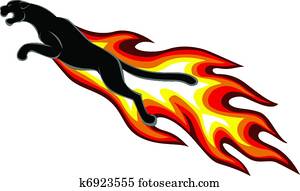Jaguar with fire flame Jaguar with fire flame