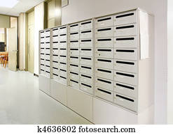 Mailbox in hallway
