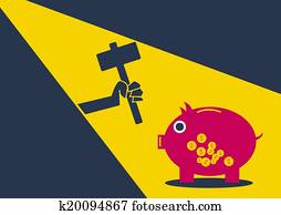  Robber coin bank conceptual