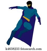 Super Hero Illustration Silhouette Super Hero Illustration Silhouette