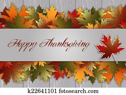 Thanksgiving postcard with leaves Thanksgiving postcard with leaves
