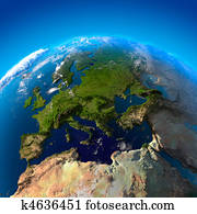 View on Europe from a height of satellites View on Europe from a height of satellites