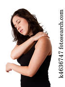 Woman with shoulder neck pain