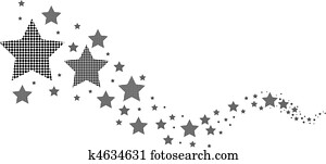 negro y blanco, estrellas