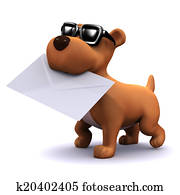 3d Puppy dog carrying mail 3d Puppy dog carrying mail