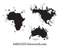 africa, north america, australia africa, north america, australia