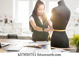 asiatique, couturier, fonctionnement, dans, atelier