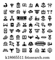 big fitness icons set big fitness icons set